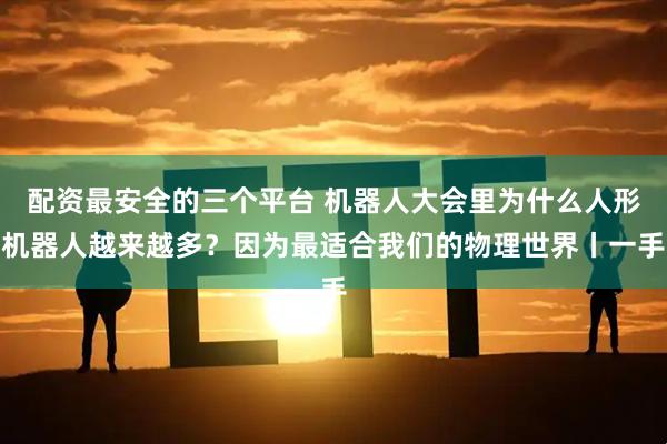 配资最安全的三个平台 机器人大会里为什么人形机器人越来越多？因为最适合我们的物理世界丨一手